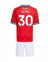 Manchester United Benjamin Sesko #30 Hjemmedraktsett Barn 2025-26 Korte ermer (+ bukser)